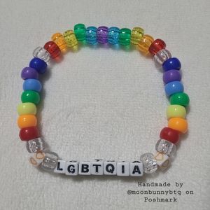 Handmade bracelet "LGBTQIA" plus size LGBT pride 🏳️‍🌈 beaded kandi